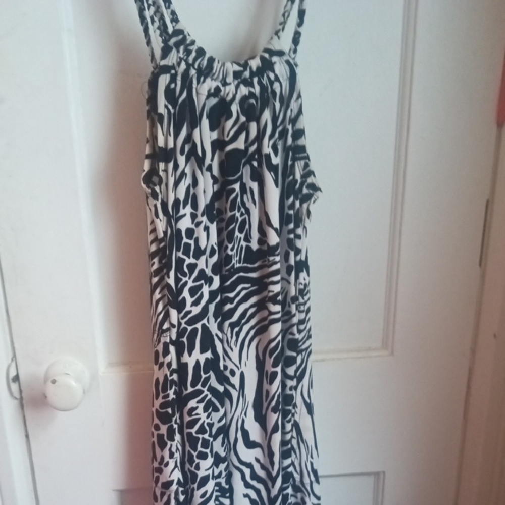 Elegant Zebra Print Midi Dress